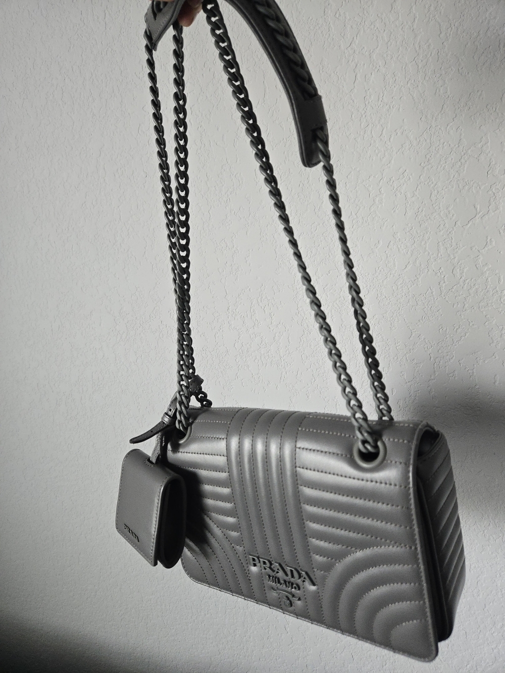 Prada Diagramme Bag Dark Gray